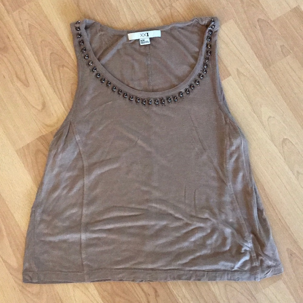 Taupe studded top